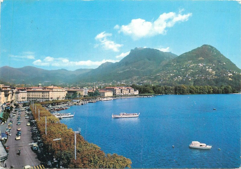 Switzerland Lugano lakeside view Postcard