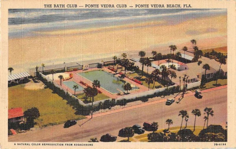 Ponte Vedra Beach Florida aerial view over Bath Club linen antique pc ZE686514