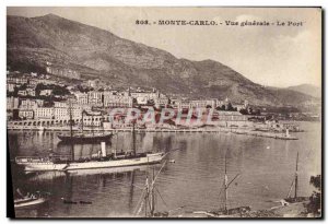 Old Postcard Monte Carlo Vue generale The harbor Boats