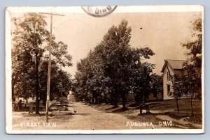 J87/ Augusta Ohio RPPC Postcard c1910  Street View Homes Carroll County 1142