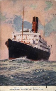 Cunard Line RMS Carinthia Steamship Steamer c1910 Vintage Postcard