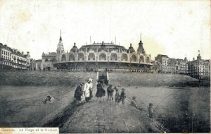 Belgium Ostend Oostende La Plage et le Kursaal Vintage Postcard 07.14