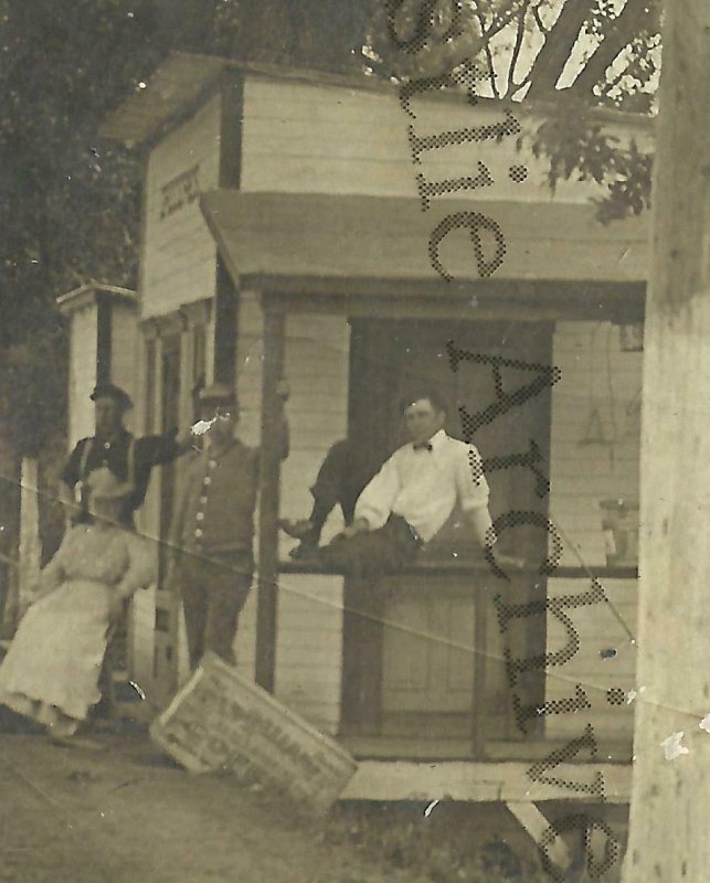 Columbus Dayton OHIO RPPC 1910 GROCERY STORE Lakeside Park RESORT Dock ...