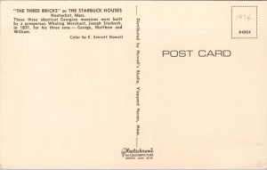 The Three Bricks or the Starbuck Houses Nantucket MA Postcard PC521