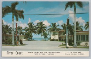 Roadside Motel~River Couer On Waterfront Fort Meyers Florida~Vintage Postcard 