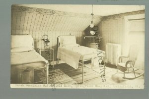 Springfield VERMONT RPPC 1915 INTERIOR HOSPITAL Patient Room Sarah Butterfield