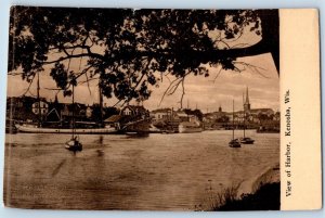 Kenosha Wisconsin WI Postcard View Harbor Boat Steamer Ship Lake Buildings 1910