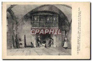 Old Postcard Old Quercy Fireplace in the Great Hall of Montal chateau near St...