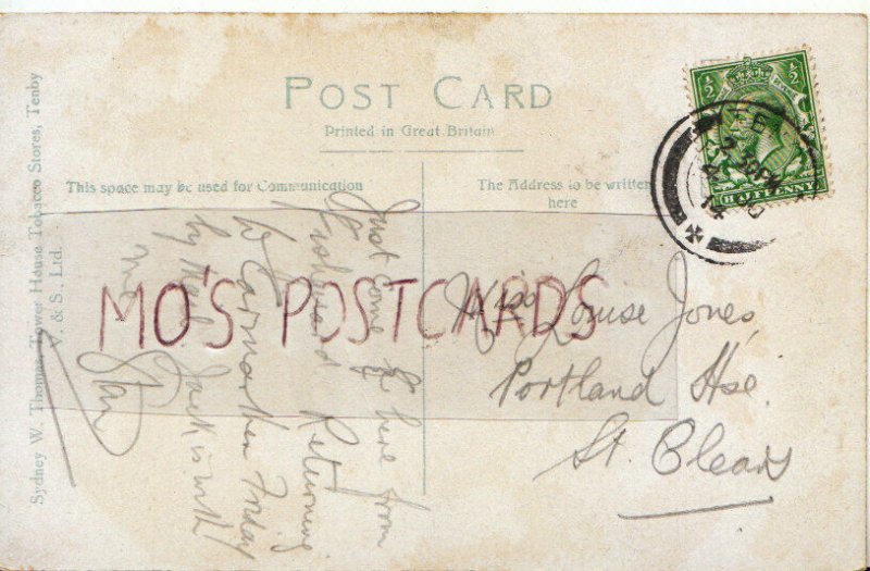 Genealogy Postcard Family History Jones Portland Hse St Clears