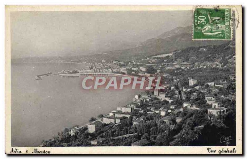 Old Postcard Menton General view