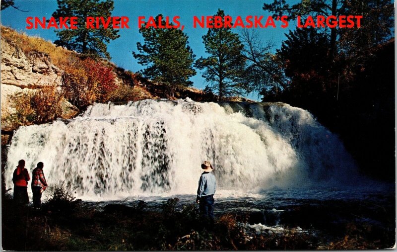 Snake River Falls Nebraska NE Waterfall Valentine Postcard VTG UNP Orchard  