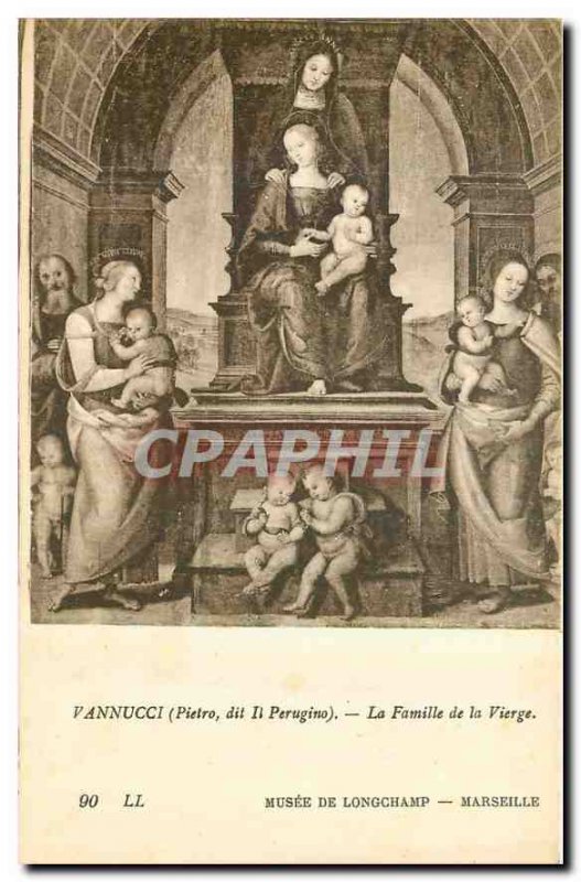 Postcard Old Piestro Vannucci says he Perugino The Family of the Virgin Museu...