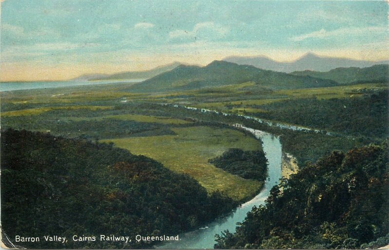 Australia Queensland Barron Valley Cairns Railway postcard 1912