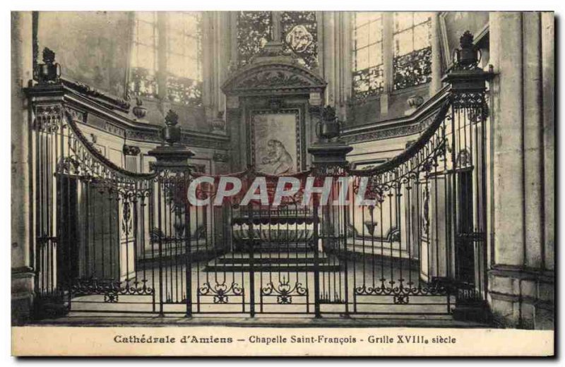 Old Postcard Cathedral of & # 39Amiens Chapelle Saint Francois Grid