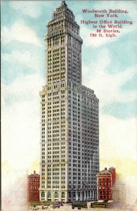 Vtg 1910s Woolworth Building New York NY Unused Postcard