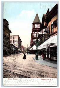 Pawtucket Rhode Island RI Postcard Broad Street Model Grand Range Stores 1905