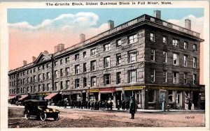 Fall River, Massachusetts - The Granite Block, Oldest Business Block  - c1920