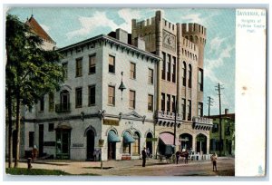 1910 Knights Of Pythias Castle Hall Building Savannah Georgia GA Tuck's Postcard