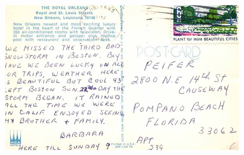 Postcard HOTEL SCENE New Orleans Louisiana LA AR0373