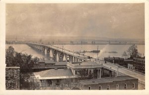 RPPC Free Bridge Fort Smith Arkansas River Mitchell's Studio Photo 1920s Vintage