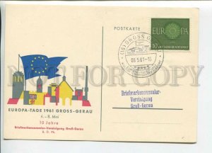 449585 GERMANY 1961 year special cancellations Europe Day Gross-Gerau postcard