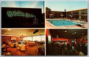North Platte Nebraska 1960s Postcard Holiday Inn Motel Multiview Pool Dining