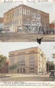 Toledo Ohio Old Masonic Temple Multiview Antique Postcard K56577