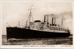SS 'Duchess of Atholl' Canadian Pacific Ship Real Photo Postcard F94
