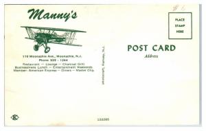 1950s/60s Manny's Restaurant and Lounge, Moonachie, NJ Postcard
