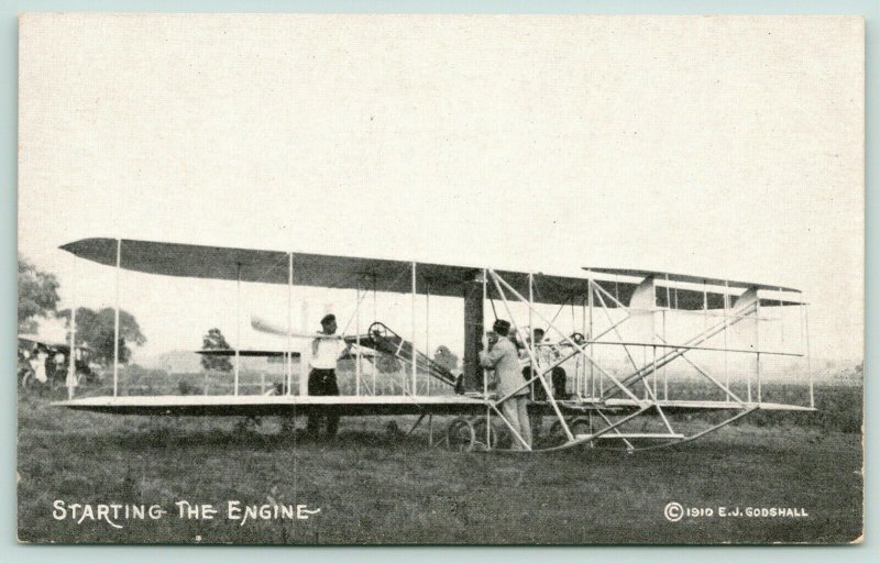 Closeup of Biplane @ Early Aviation Meet in Chicago~August 1911~Postcard B&W 