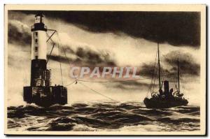 Old Postcard Lighthouse Ile de Sein lighthouse & # 39Ar Men & # transhipment ...