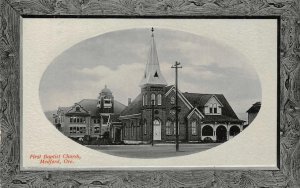 First Baptist Church MEDFORD, OR Vintage Oregon Glosso Postcard ca 1910s