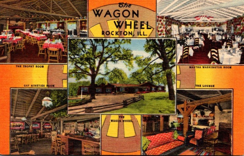 Illinois Rockton The Wagon Wheel Restaurant Multi View Curteich