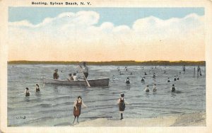 Sylvan Beach New York 1920s Postcard Boating Bathers