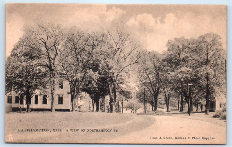Easthampton MA Northampton Street Postcard Massachusetts