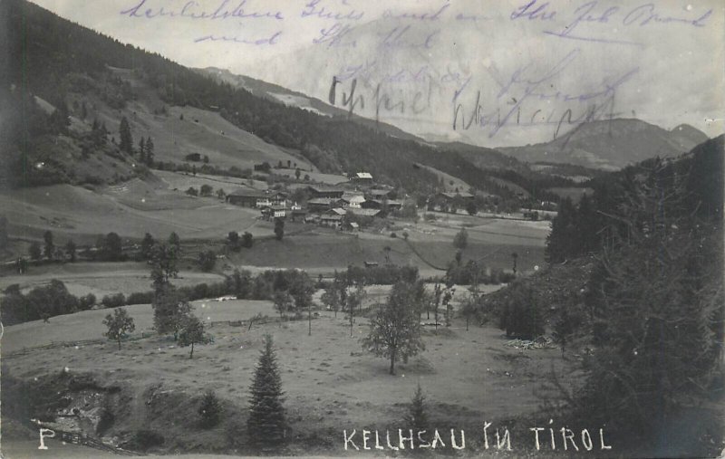 Mountaineering Austria Tyrol Kellhsau in Tirol photo postcard franking stamps