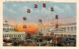 Great Ferris Wheel at Steeplechase Park Coney Island, NY, USA Amusement Park ...