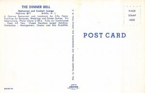 BRIELLE, NJ  New Jersey  THE DINNER BELL RESTAURANT Interior   c1950's Postcard