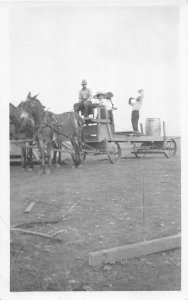 H8/ Interesting RPPC Postcard c1910 Farm Wagon Drinking Alcohol Men 14