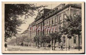 Old Postcard Darmstadt Rheinstrabe mit Postamt