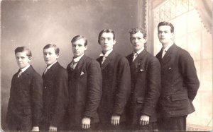 RPPC 6 Boys Berland to Hattie Pikop Fergus Falls MN  Real Photo Postcard