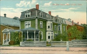 New London, CT - BPOE Club, the Elk's Home - Vintage Connecticut Postcard 