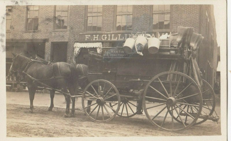 RP: BRIDGEWATER, Vermont, 1910; Hardwares Wagon on Main Street
