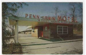 Penn Irwin Motel US 20 Irwin PA 1958 postcard