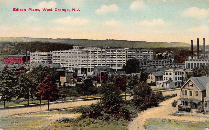 Edison Plant, West Orange, New Jersey, Early Postcard, Unused