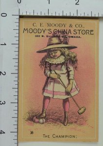 C.E Moody & Co Moody's China Shop Adorable Girl Croquet Feathered Hat F61