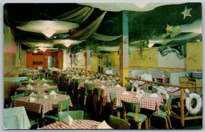 Columbus Ohio 1960s Postcard Seafood Bay Steak & Lobster House Restaurant