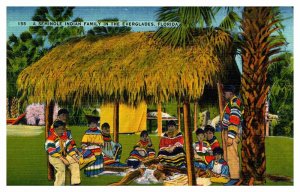 Postcard NATIVE INDIAN SCENE State of Florida FL AR6560