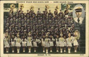 Beckley WV Woodrow Wilson High School Music Band Linen Postcard