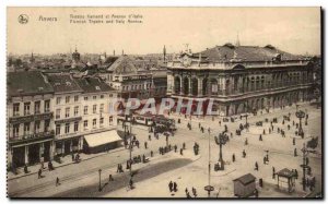 Old Postcard Belgium Antwerp Flemish Theater and Avenue d & # 39Italie